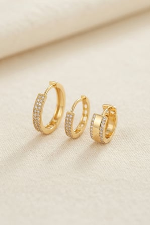 3 lü Set Gold Renk Halka Model Küpe TJ-BKP11956