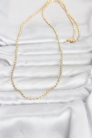 CM 14K Gold Renk Top Zincirli Model 60 cm Kadın Kolye TJ-BKO10958