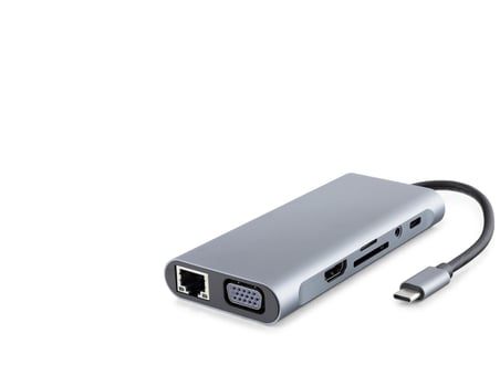 Type-c 3.0 Hub Pd 100W Hdmı 4K Vga Gigabit Lan Aux Kart Okuyucu 11 Port Gri HDX7830