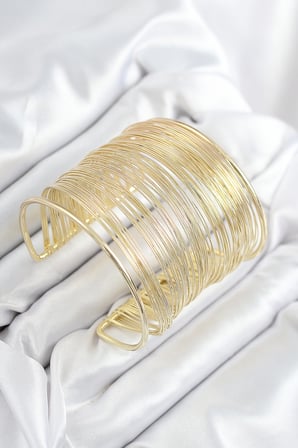 Pirinç Tel Sarma Model Gold Renk Kadın Bileklilk TJ-BB7895