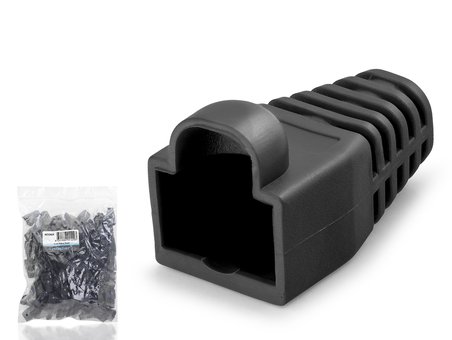 Rj45 Konnektör Papuç - 100 Adet Siyah / Ekonomik Poşet Paket ND2429