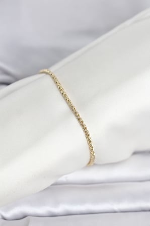 CM 14K Gold Renk Burgulu Zincir Model Kadın Bileklik TJ-BB8288