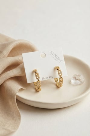 Gold Renk Zirkon Taşlı Messika Model Halka Kadın Küpe TJ-BKP12114