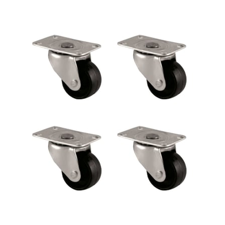 Furç Tablalı Bilyalı Teker - 32MM - Siyah HKS233 - 4 Adet