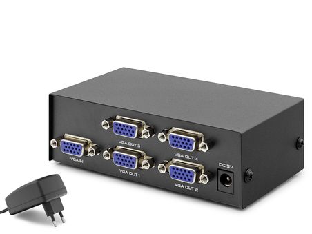 Vga Splitter 1 In 4 Out 200 Mhz - Siyah HDX1278
