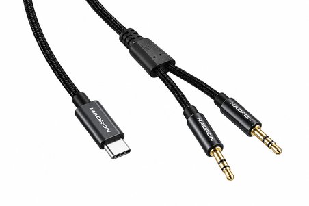 Type-c 3.5 Mm Çift Çıkışlı Ses Kablosu 1.15 M GJ036