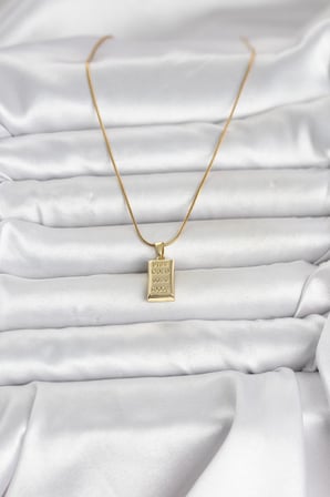 316L Çelik Zincir Gold Renk Külçe Model Kadın Kolye TJ-BKO11042