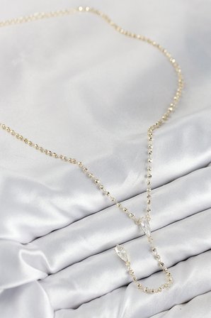 Pirinç Zirkon Taşlı Gold Renk Kadın Y Kolye TJ-BKO10497