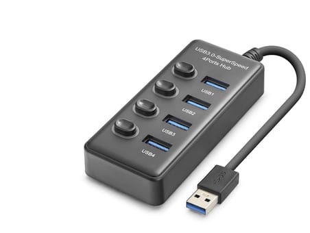 Usb 3.0 Hub Anahtarlı 4 Port 5 Gbps - Siyah HDX7048