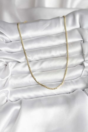 14K Gold Renk Kaplama Ezme Zincir Model CM Kadın Kolye TJ-BKO10733