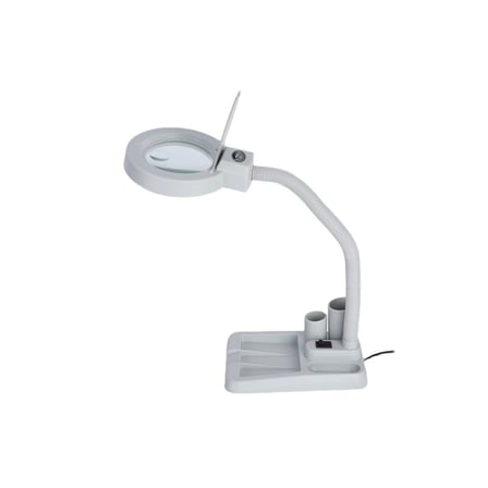Beyaz Esnek 5X / 10X 40 LED Işıklı Büyüteç Lamba Büyüteç Okuma Çalışma Lehim Masa Lambası A808