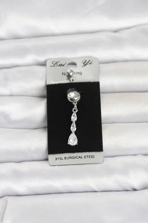 316L Cerrahi Çelik Sallantılı Damla Model Göbek Piercing TJ-PR1398