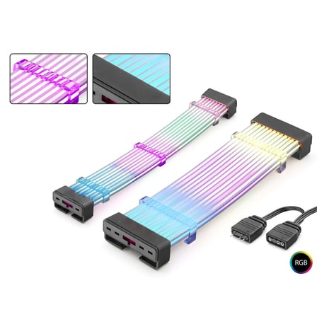 A-rgb Sleeved Kablo Kılıfı Seti Anakart 24 Pin Ekran Kartı 2x8 Pin Siyah ND2801SET