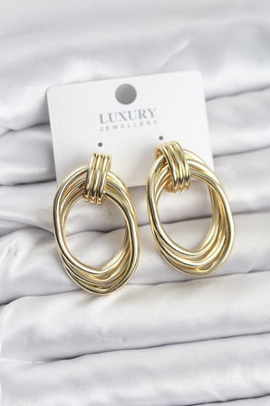 Pirinç Gold Renk Damla Model Vintage Kadın Küpe TJ-BKP11628