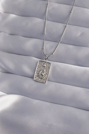 316L Çelik Zincir Gümüş Renk Lazer İşlemeli Göz Figür Tarot Kolye TJ-BKO9018