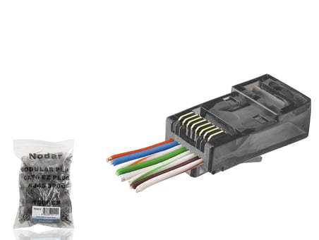 Cat6 Ez Rj45 Konnektör - 100 Adet Siyah / Ekonomik Poşet Paket ND2410