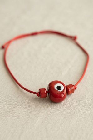 Handmade Bohem Kırmızı Nazar Kolye TJ-BKO11202