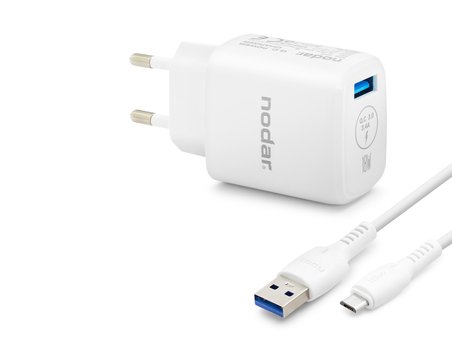 Micro Usb Qc 3.0 Hızlı Şarj Seti 18W 3.4A Usb Adaptörlü - Beyaz ND1009