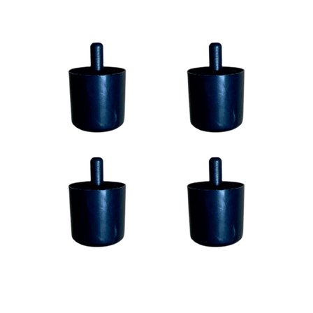 Silindir Plastik Ayak Geçmeli Pimli - 50MM - Siyah 12MM HKS278 - 4 Adet