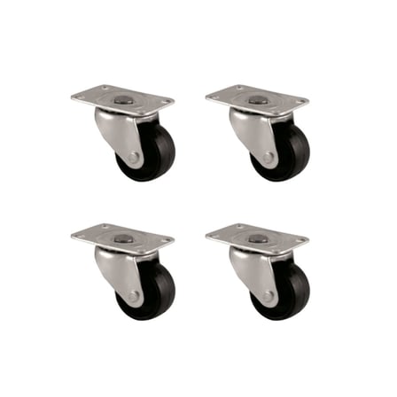Furç Tablalı Bilyalı Teker - 38MM - Siyah HKS234 - 4 Adet