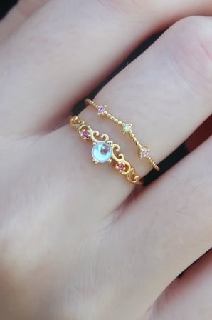 Gold Renk Zirkon Taşlı Taç Model Kadın Yüzük TJ-BYK2665