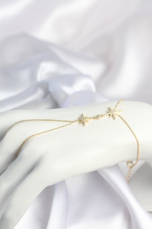 Pirinç Gold Renk Kutup Yıldızı Model Zirkon Taşlı Şahmeran TJ-SN797