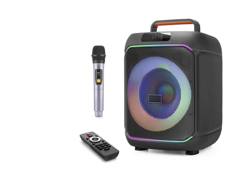 Karaoke Mikrofonlu Bluetooth Hoparlör Fm Radyo 40W 8 İnç Rgb Kumandalı Siyah JBR818