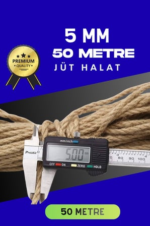 5 Mm 50 Metre Jüt Halat Dekoratif Hasır İ̇P Urgan Süs