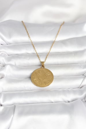 316L Çelik Gold Renk Ayetel Kürsi Yazılı Kolye TJ-BKO11059