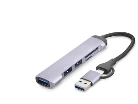 Usb Type-c 3.0 Hub Kart Okuyucu 5 Port 5 Gbps Gri HDX7900