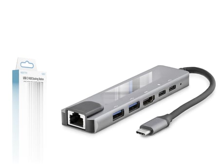 Type-C Combo Hub Hdmi 4K Usb 3.0 Lan 6 Port - Gri HDX7791