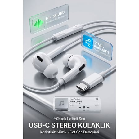 USB-C Bağlantı Mikrofonlu Kulaklık IP90