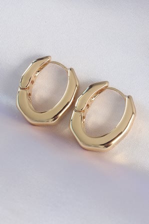 Pirinç Gold Renk Kalın Kemik Model Küpe TJ-BKP8980