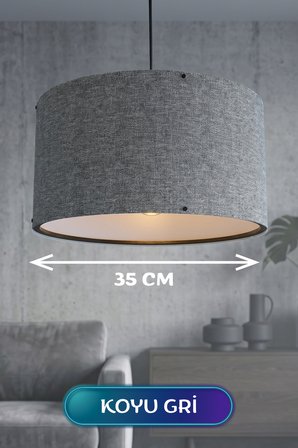 Koyu Gri Kumaş Başlıklı Sarkıt ize 35 CM