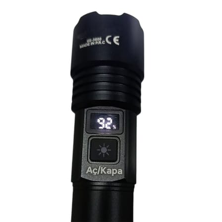 1300 Lümen TG Led 2800 mAH Zoom Özellikli Şarj Edilebilir El Feneri SK3600