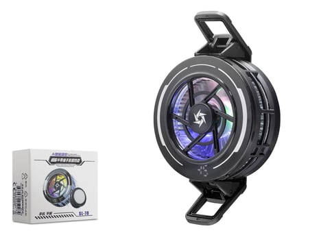 Manyetik Klipsli Telefon Soğutucu Fan Rgb Isı Göstergeli Siyah SL70