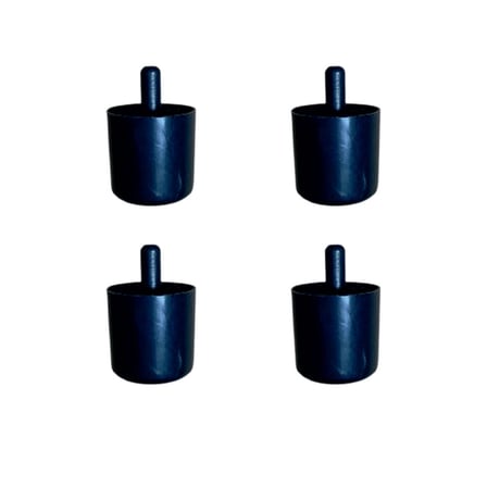 Silindir Plastik Ayak Geçmeli Pimli - 50MM - Siyah 12MM HKS278 - 4 Adet