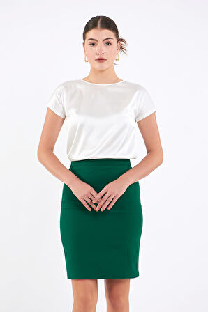 Önden Tek Yırtmaçlı Kalem Etek