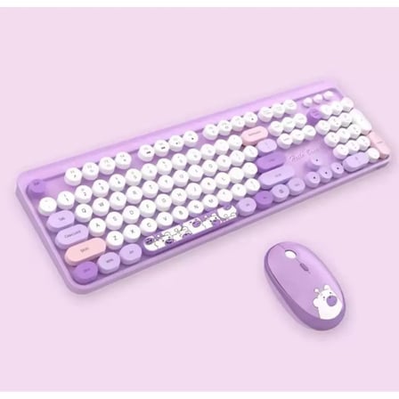 Hello Bear Mor Klavye Mouse Set