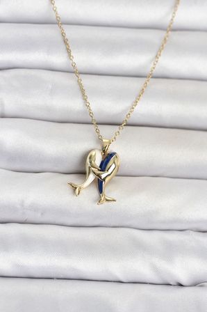 316L Çelik Zincir Gold Renk Dolphin Model Kadın Kolye TJ-BKO11094