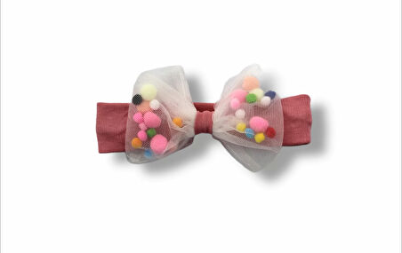 3-6 6-9 9-12 12-18 Ay Düğme Detaylı Bandanalı Kısa Kollu Sweat 3lü Kız Bebek Takımı Gül Kurusu