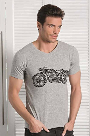 Berrak Motosiklet Baskılı Erkek  T-shirt 1049
