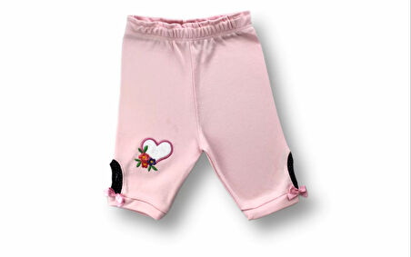 3-6 6-9 9-12 12-18 Ay Uzayın Kalbi Nakışlı Bandanalı Kısa Kollu Sweat 3lü Kız Bebek Takımı Siyah