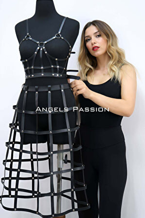 Deri Etek Ve Deri Göğüs Harness Takım, Cosplaywear - Brf1013