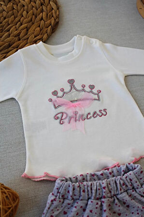 3-6 6-9 9-12 Ay Full Star Nakışlı Şapkalı Uzun Kollu Sweat 3lü Erkek Bebek Takımı Ekru