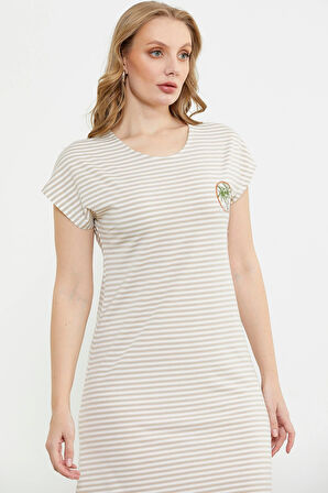 Sementa 77489 Nakış Detaylı Marine Penye Elbise