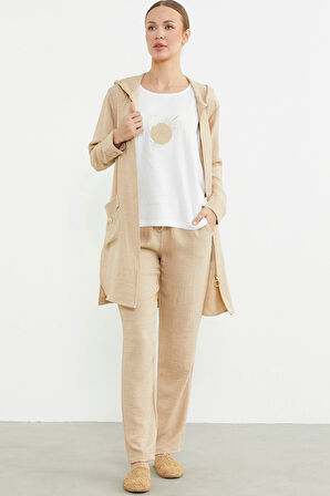 Sementa 76473 Büyük Beden Keten Görünümlü Üçlü Takım