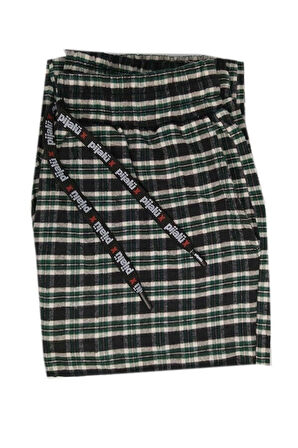 Pijalüx Erkek  Kareli Poplin Cepli Alt Pijama