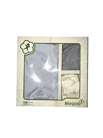 Bibaby Biorganic Love Floral 5'li Hastane Çıkış Seti 62360 Ekru Lila