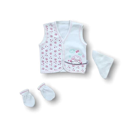 Kuzucuk Nakışlı  5li Zıbın Takımı Hastane Çıkışı Ekru